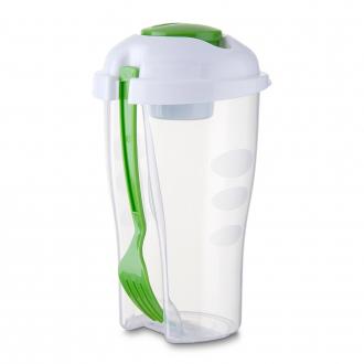 Copo Salada 850ml com Garfo e Suporte para Molho