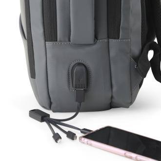 Mochila Couro Sintético USB 23 Litros