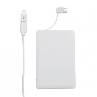 Power Bank Plástico Formato Cartão com indicador Led